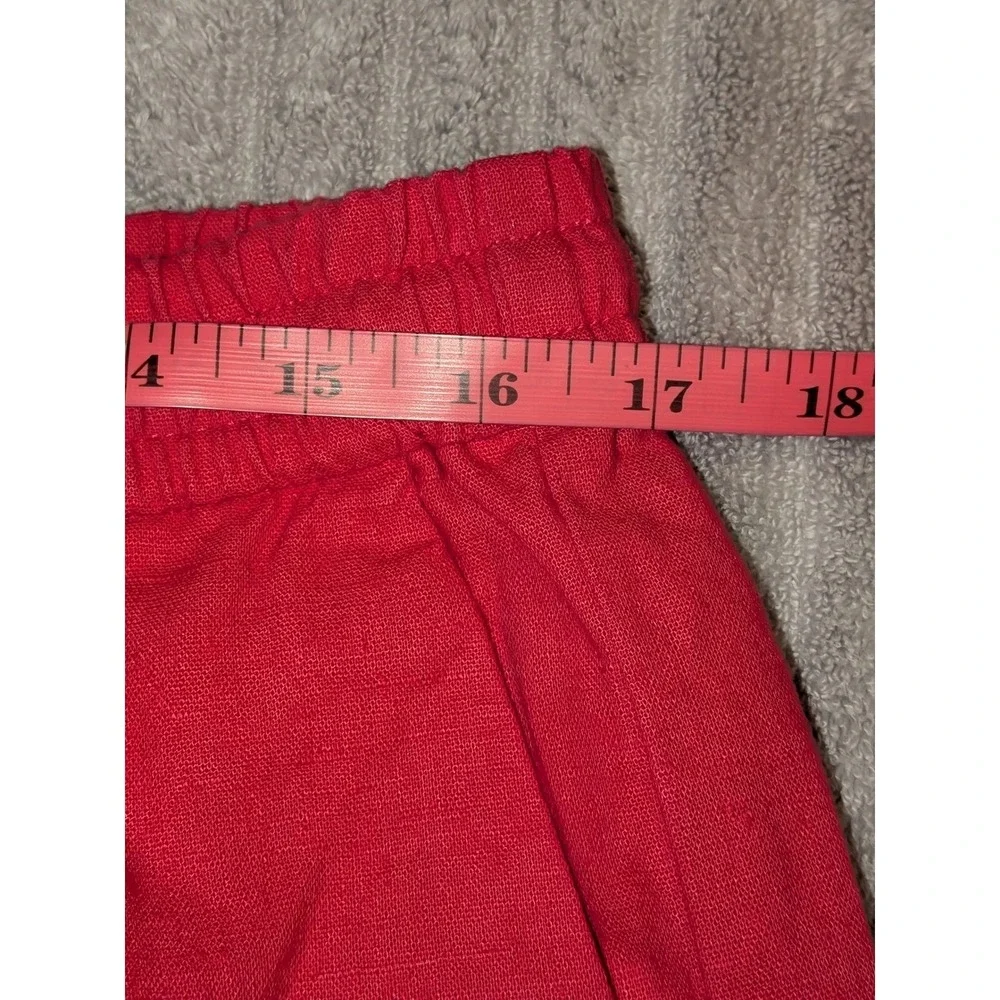 J. Crew Women's Sz. 12 Cropped Linen Blend Pull On Drawstring Pants Pink NWT $90